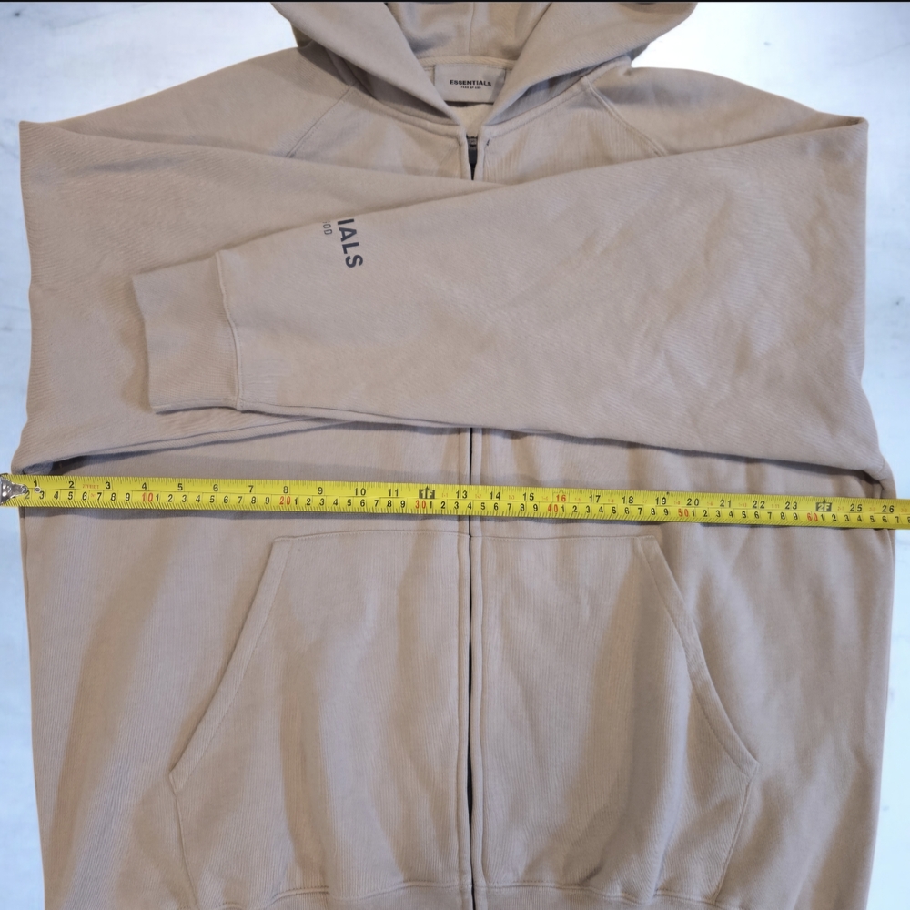 Fear Of God Essential Brown Classic Zip-Up Hoodie Size L - Picture 6 of 10